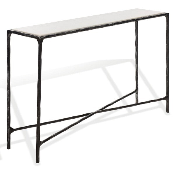 Torinese 48 in. Marble Top Console Table - Black