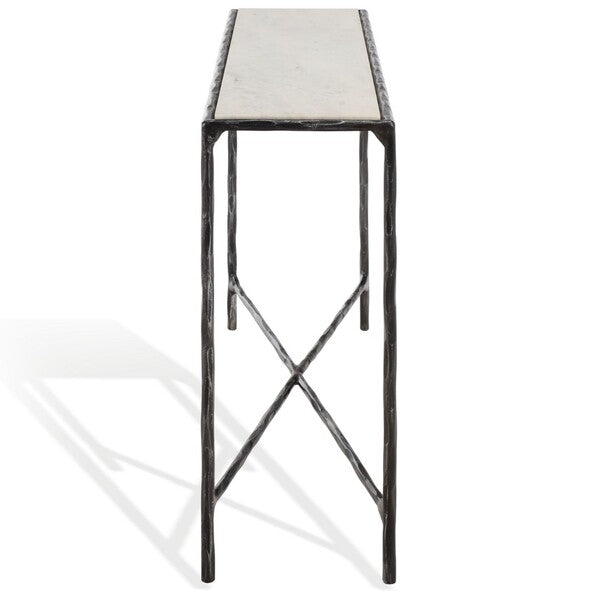 Torinese 48 in. Marble Top Console Table - Black