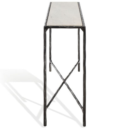 Torinese 48 in. Marble Top Console Table - Black
