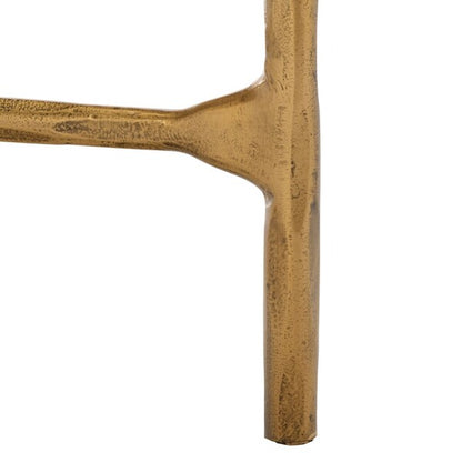 Torinese 20 in. Square Glass Top Accent Table - Brass