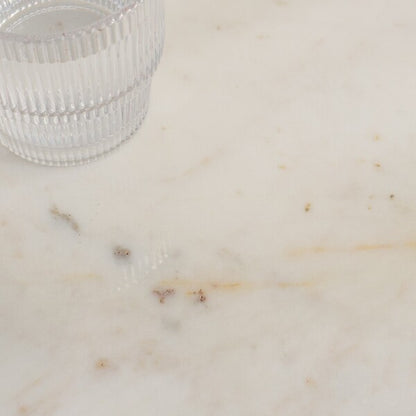 Torinese 20 in. Square Marble Top Accent Table - Brass