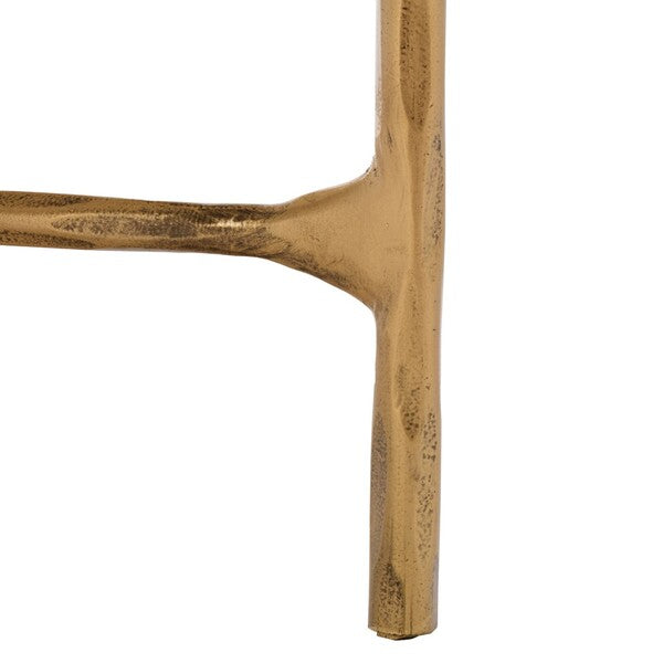 Torinese 20 in. Square Marble Top Accent Table - Brass