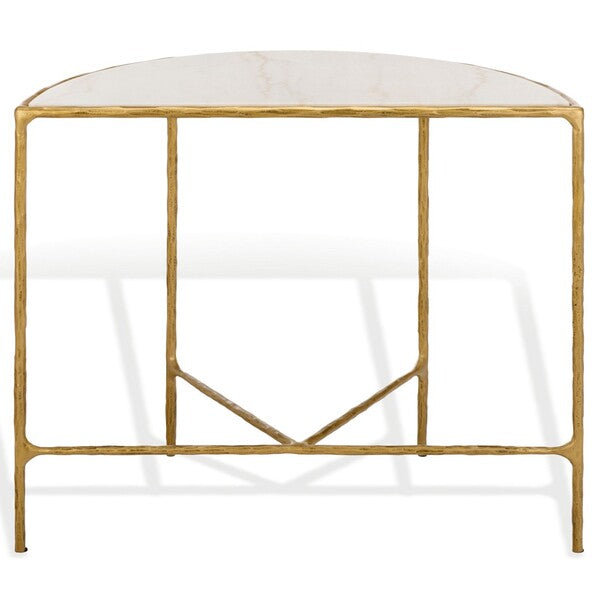 Inferiore 36 in. Demilune Marble Top Console Table - Brass