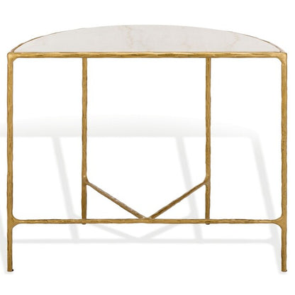 Inferiore 36 in. Demilune Marble Top Console Table - Brass