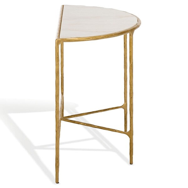 Inferiore 36 in. Demilune Marble Top Console Table - Brass