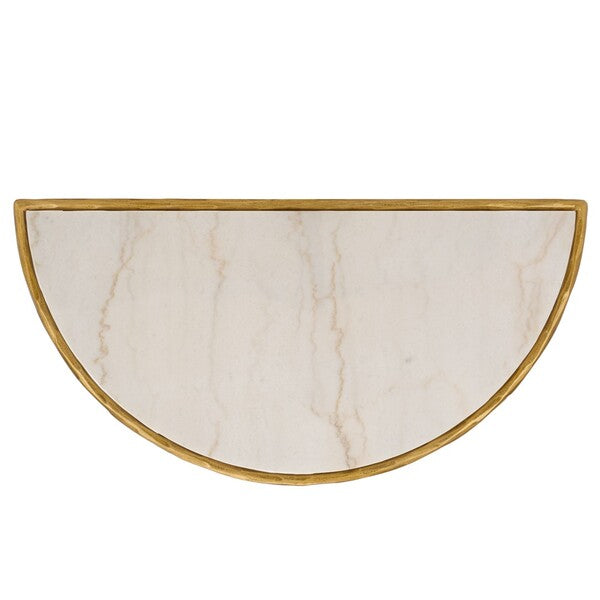 Inferiore 36 in. Demilune Marble Top Console Table - Brass