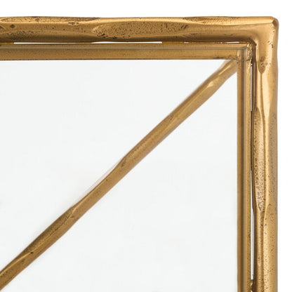 Torinese 40 in. Glass Top Coffee Table - Brass