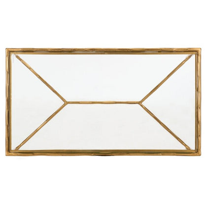 Torinese 40 in. Glass Top Coffee Table - Brass