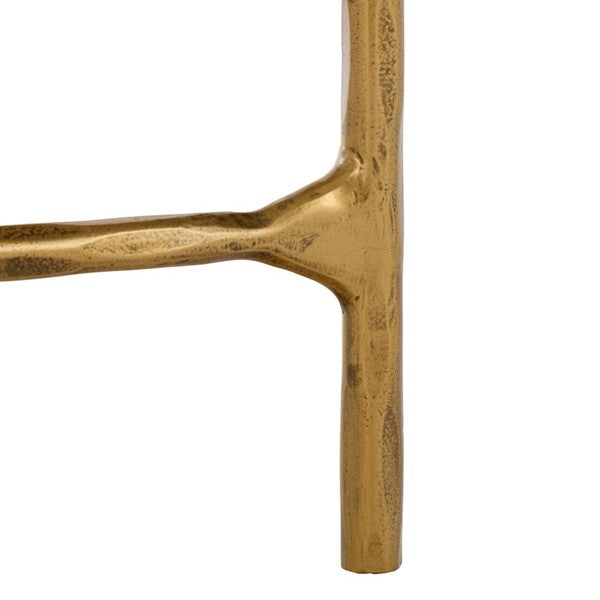 Torinese 40 in. Oval Marble Top Coffee Table - Brass