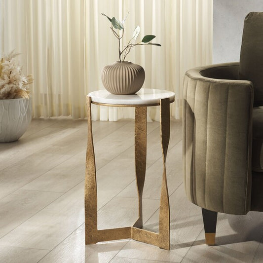 Cannole 22 in. Marble Top Accent Table
