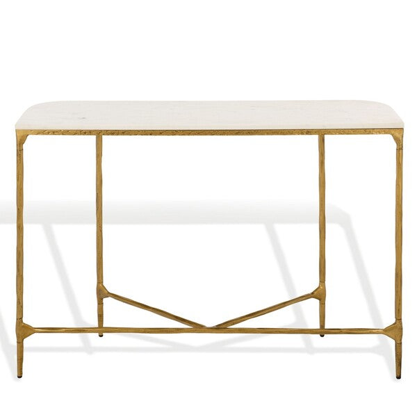 Polenta 42 in. Metal and Marble Console Table