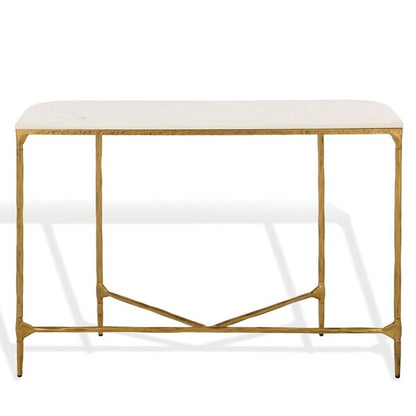 Polenta 42 in. Metal and Marble Console Table