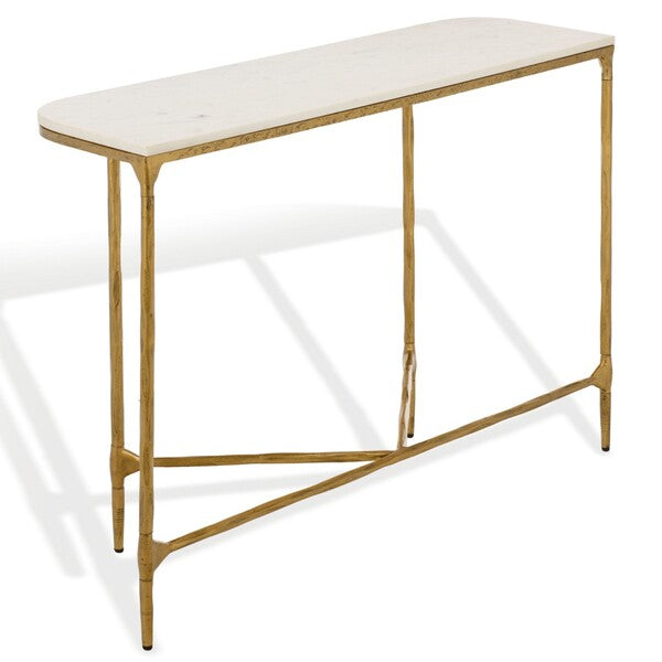 Polenta 42 in. Metal and Marble Console Table