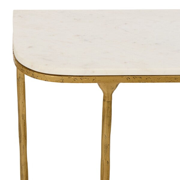 Polenta 42 in. Metal and Marble Console Table