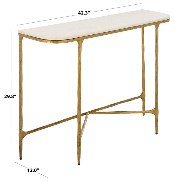 Polenta 42 in. Metal and Marble Console Table