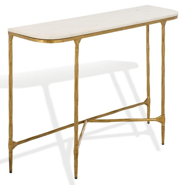Polenta 42 in. Metal and Marble Console Table
