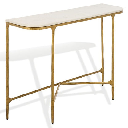 Polenta 42 in. Metal and Marble Console Table