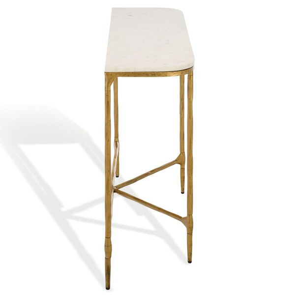 Polenta 42 in. Metal and Marble Console Table