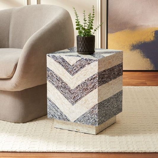 Altivole 19 in. Capiz Shell Accent Table