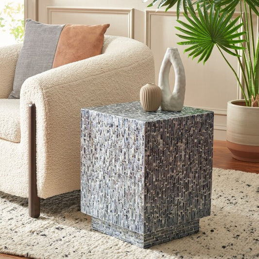 Busche 19 in. Capiz Shell Accent Table