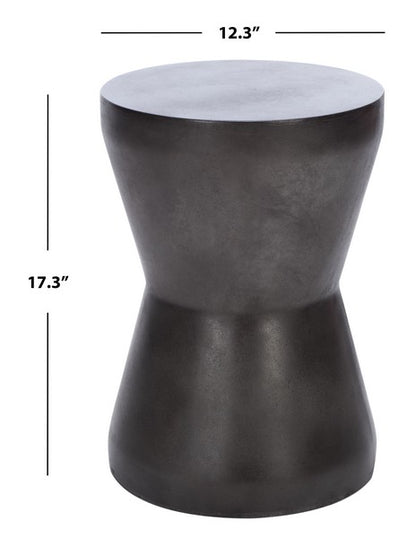 Valera 17 in. Concrete Accent Table - Black