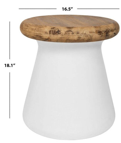 Rupin 18 in. Concrete Accent Table - White