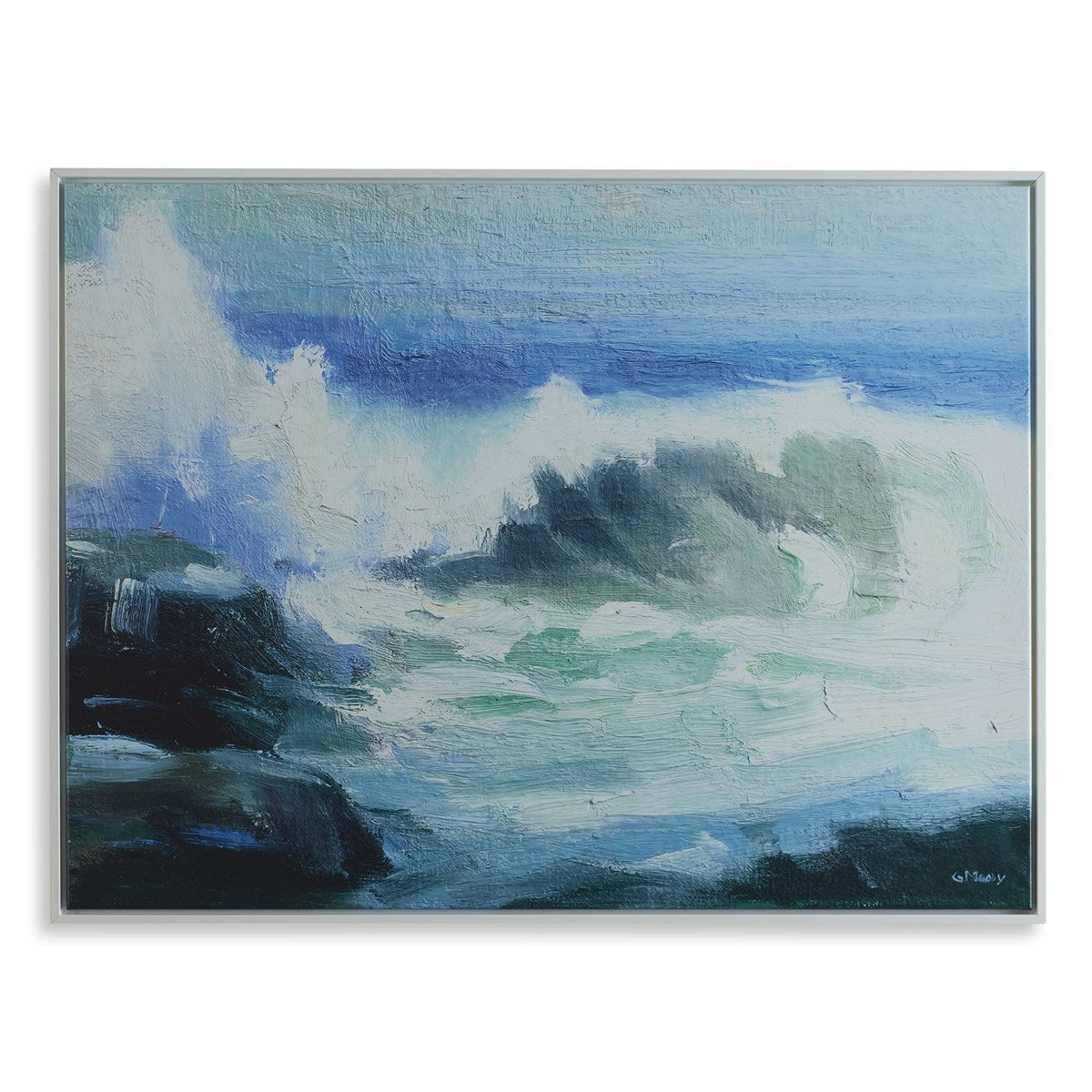 Ocean's Crest 41 in. Framed Canvas