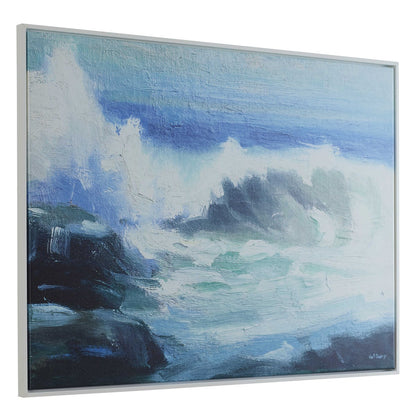 Ocean's Crest 41 in. Framed Canvas