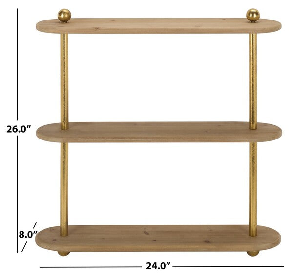 Buozzi 26 in. Fir Wood Wall Shelf