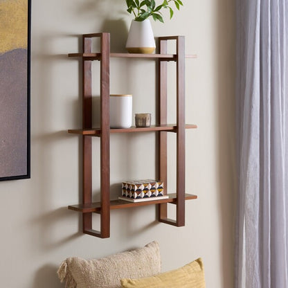Beinasco 34 in. Pinewood Wall Shelf
