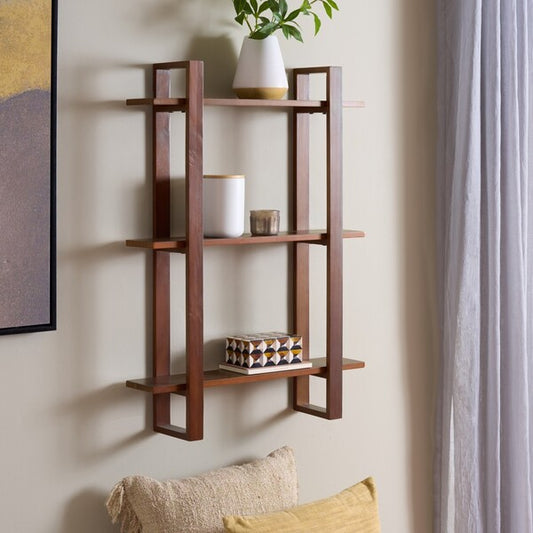 Beinasco 34 in. Pinewood Wall Shelf