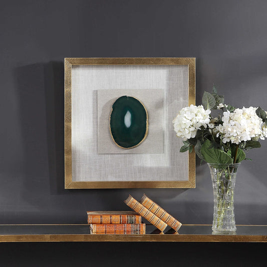 Emerald Green Natural Stone 20 in. Framed Art