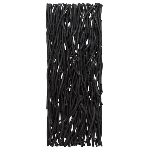 Balanced Teak 49 in. Wood Wall Decor - Black