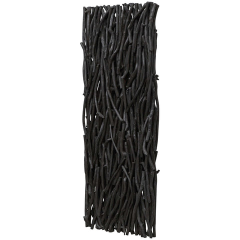 Balanced Teak 49 in. Wood Wall Decor - Black