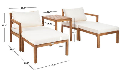 Alba 5 Piece Acacia Wood Outdoor Set