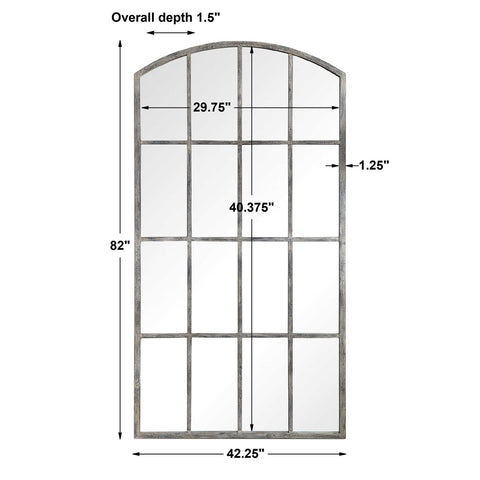 Ivory 82 in. Arch Mirror