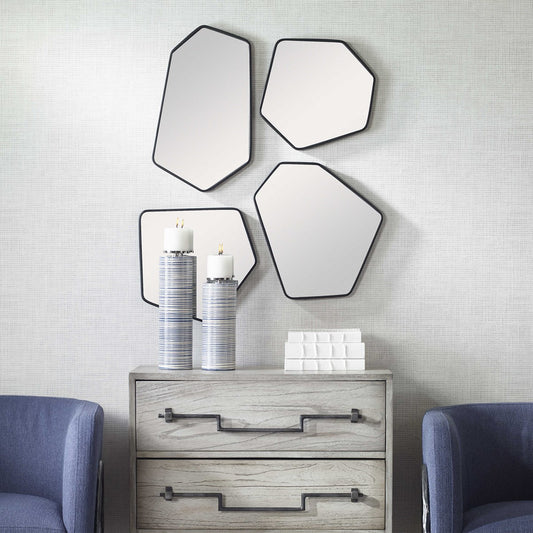 Nouvel 20 in. Black Mirrors - Set of 4