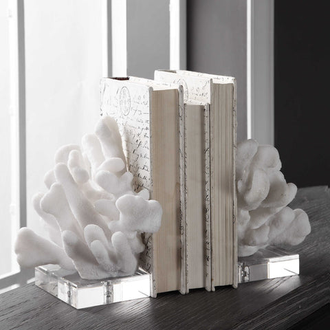 Coral Blanco Bookends - Set of 2