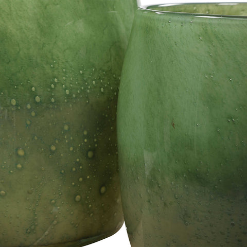 Moss Green Vases - Set of 2