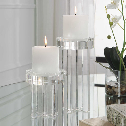 Zia Crystal Candleholders - Set of 2