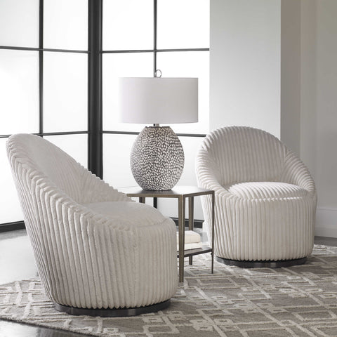 Giola Swivel Chair - Ivory