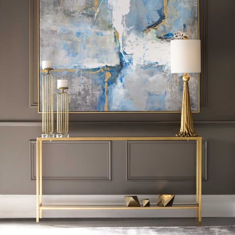 Gold Mirrored 60 in. Console Table
