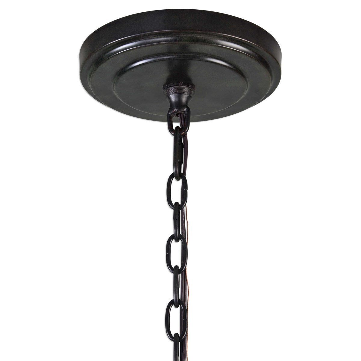 Bronze 40 in. Chandelier With Leather Straps