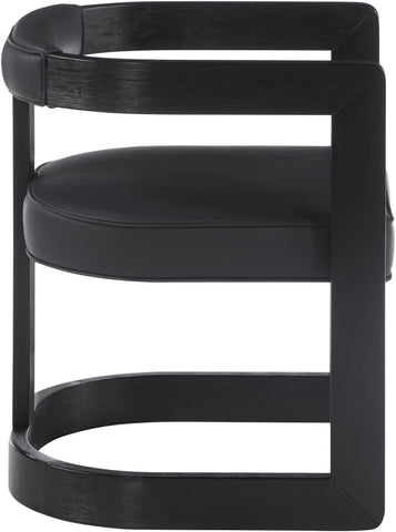 Antica Faux Leather Dining Chair - Black