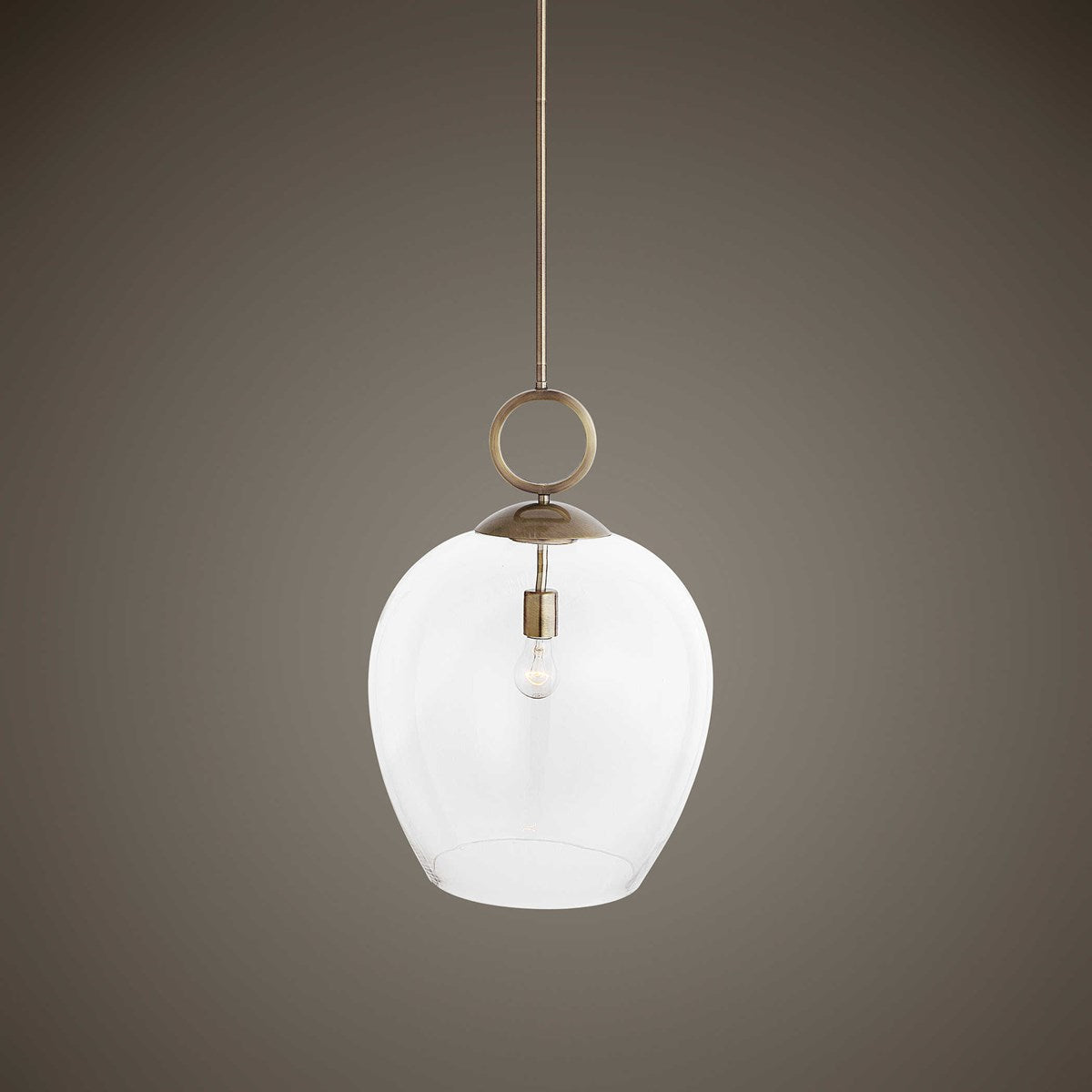 Cognac 1 Lt 23 in. Pendant - Brass