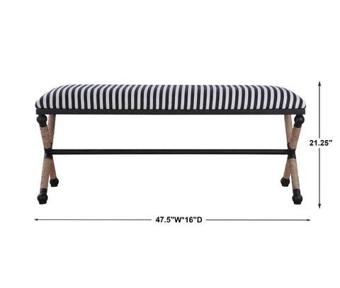 Wind Bench - Navy and Cream