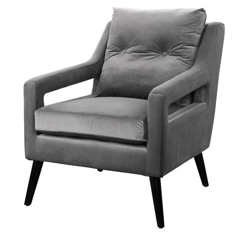 Smoke Grey Velvet Armchair