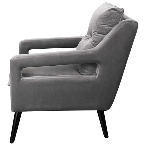 Smoke Grey Velvet Armchair