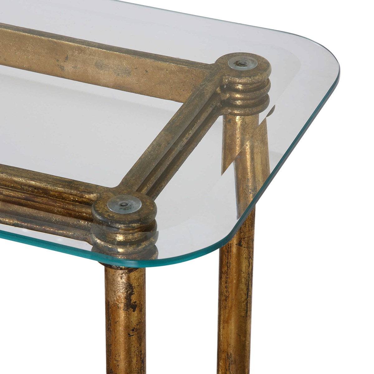 Eleonora 54 in. Tempered Glass Top Console Table