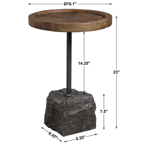 Aged Iron Wood 23 in. Accent Table